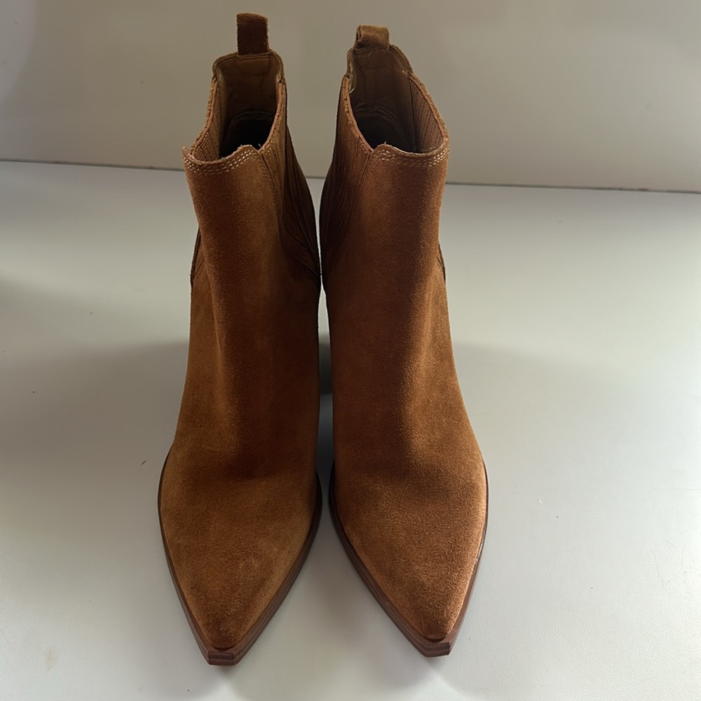 Marc Fisher Camel Colored Suede Pointy Toe Gadri … - image 6